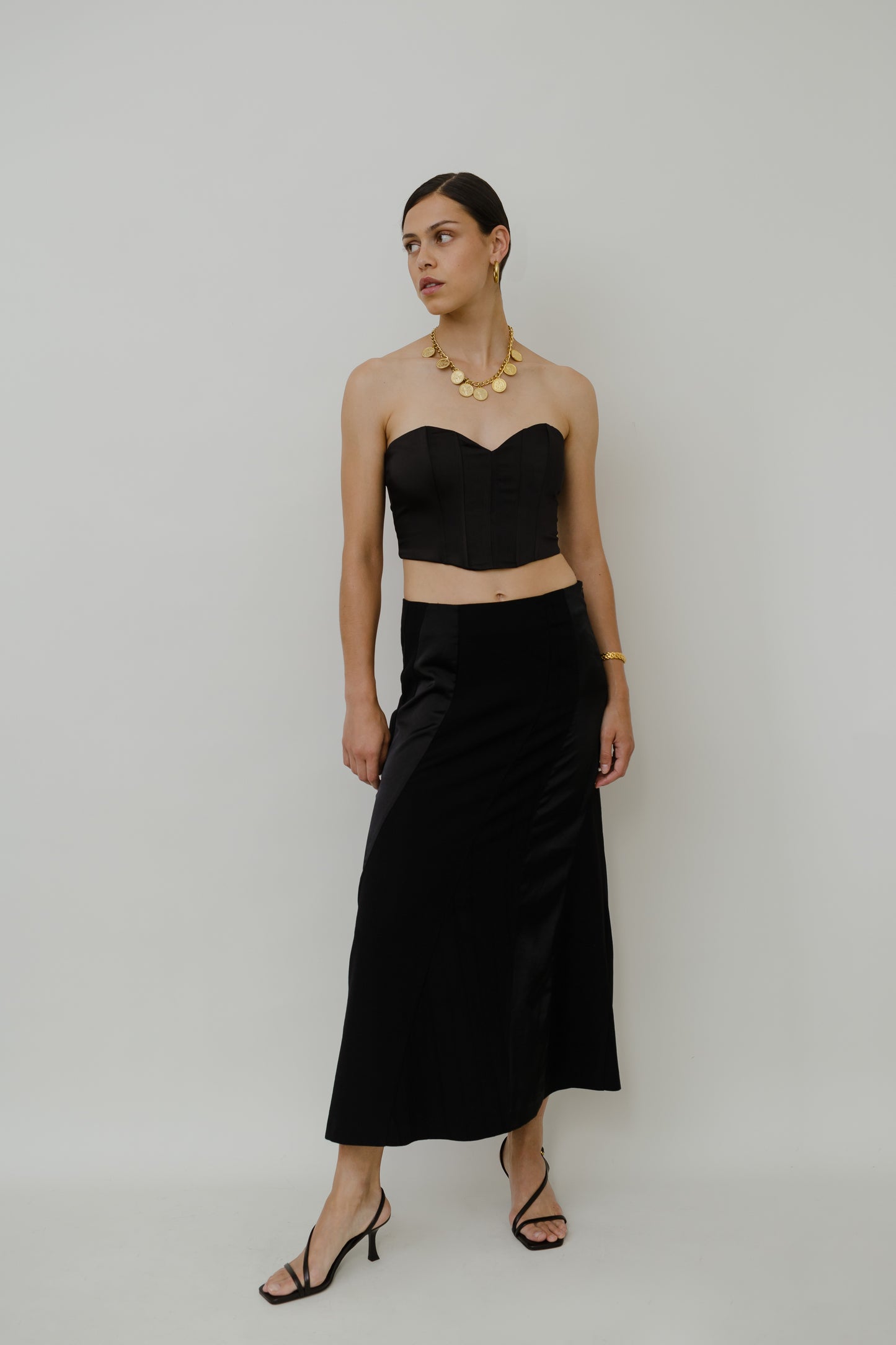 Black midi skirt