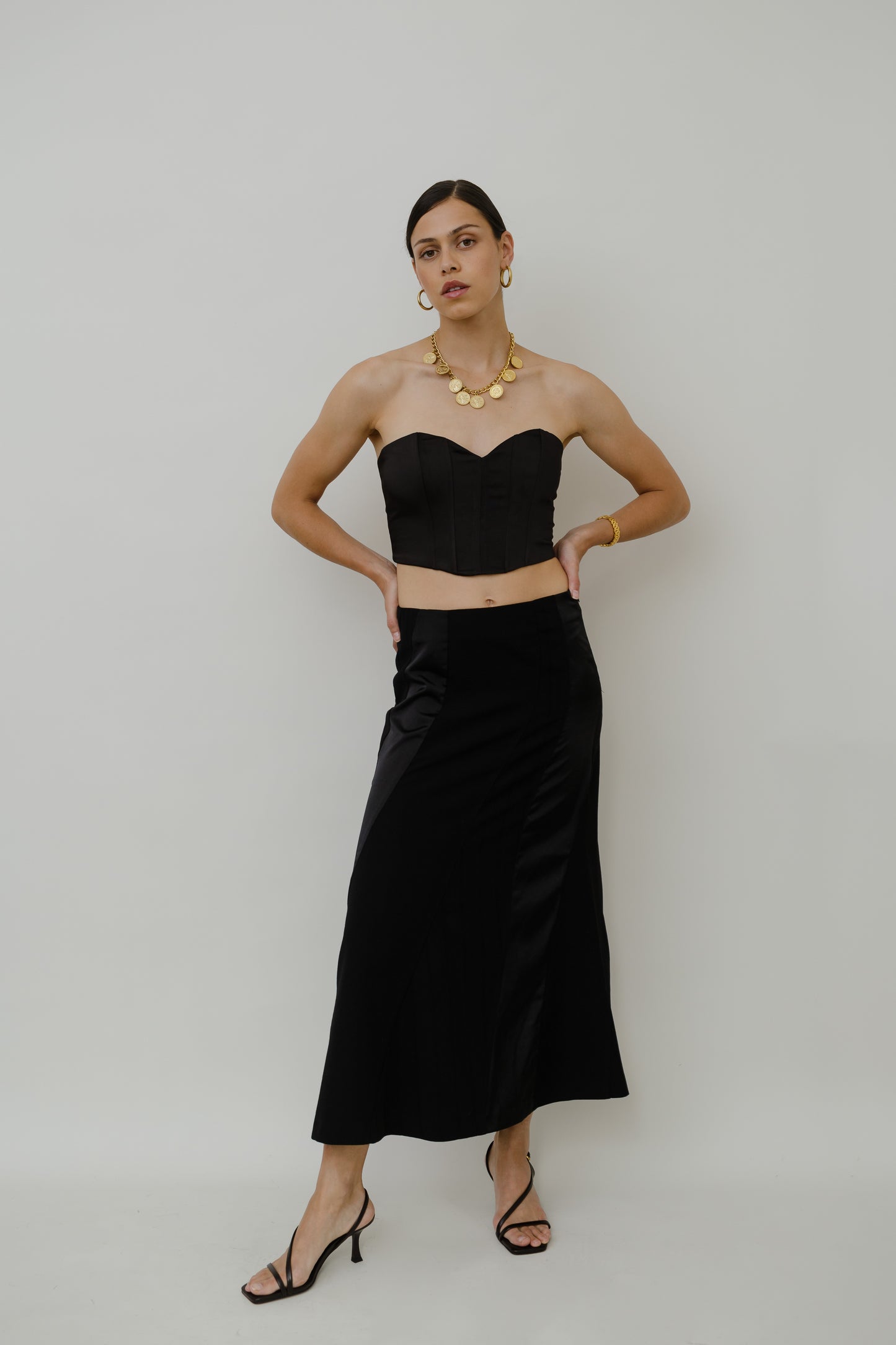 Black midi skirt