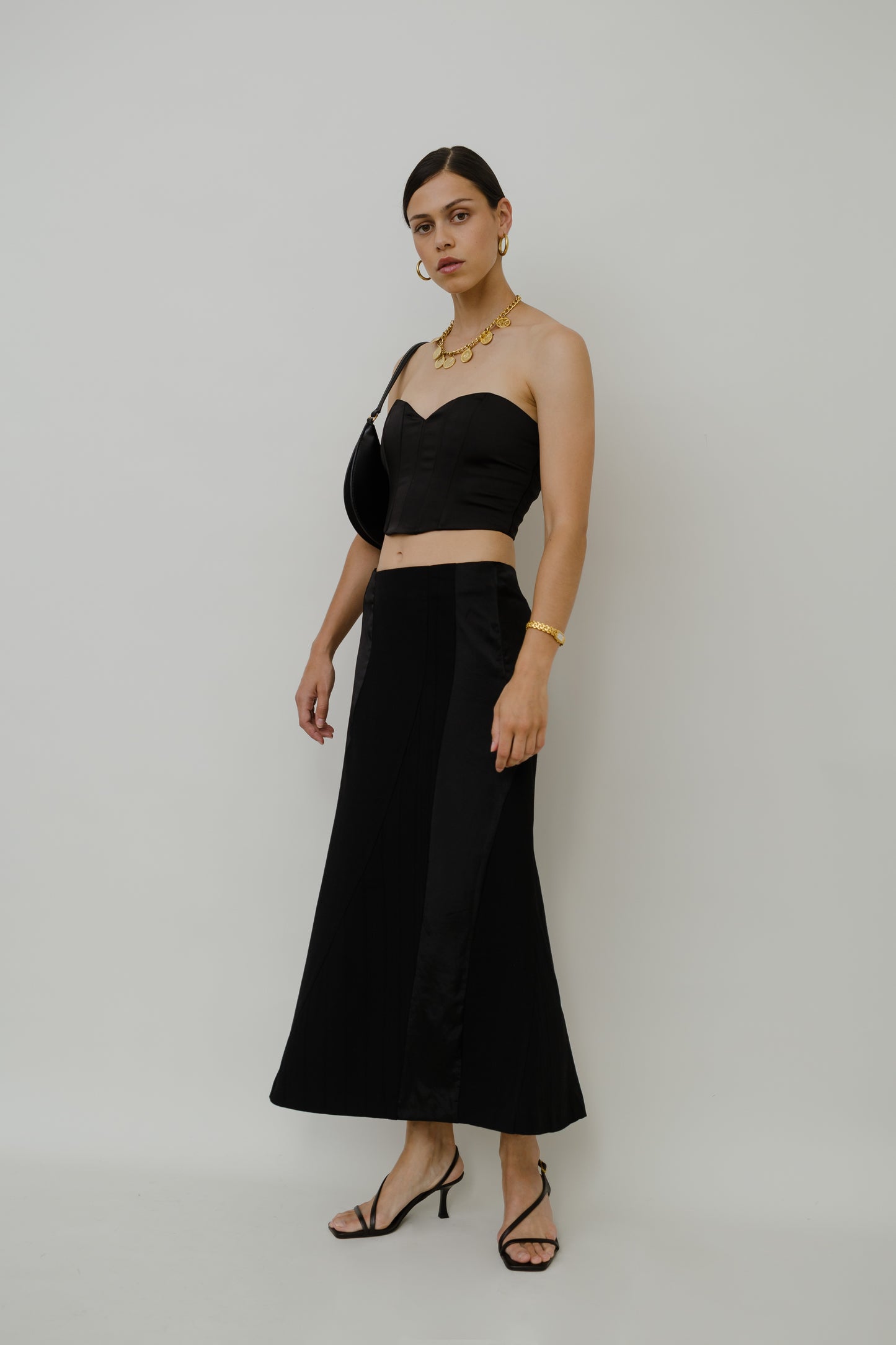Black midi skirt