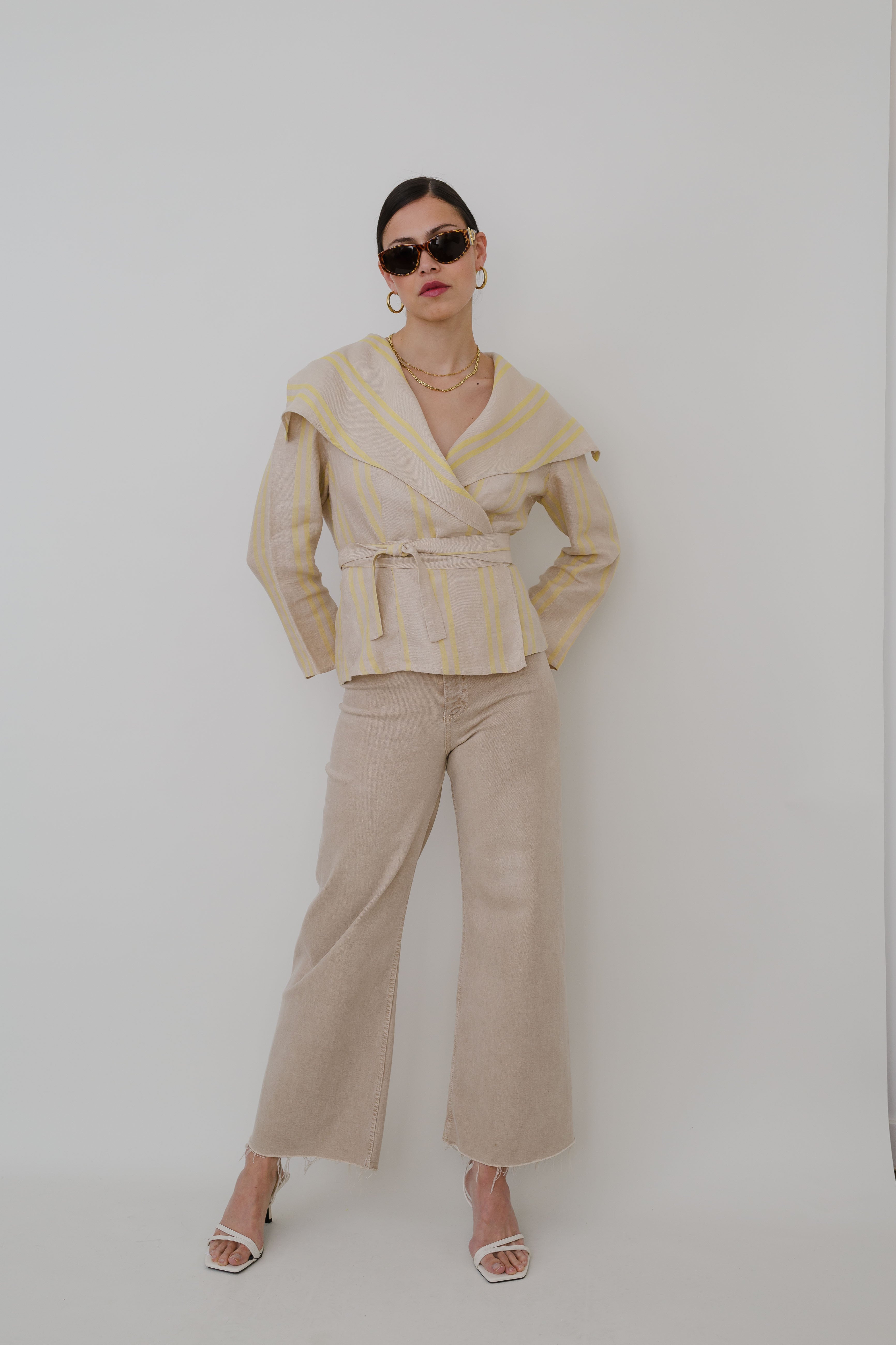 Adolfo Dominguez linen wrap blouse