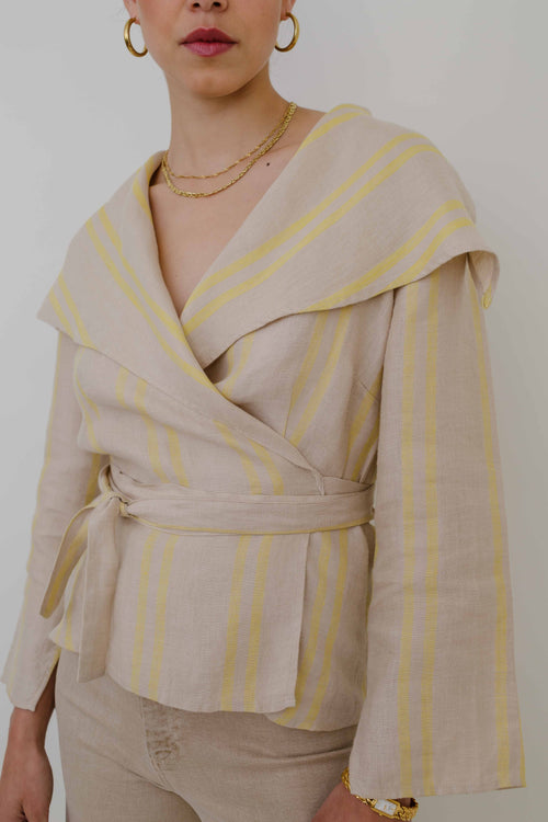 Adolfo Dominguez linen wrap blouse